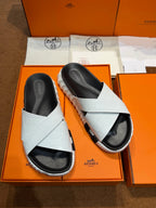 Black Leather Padded Crossover - Men's