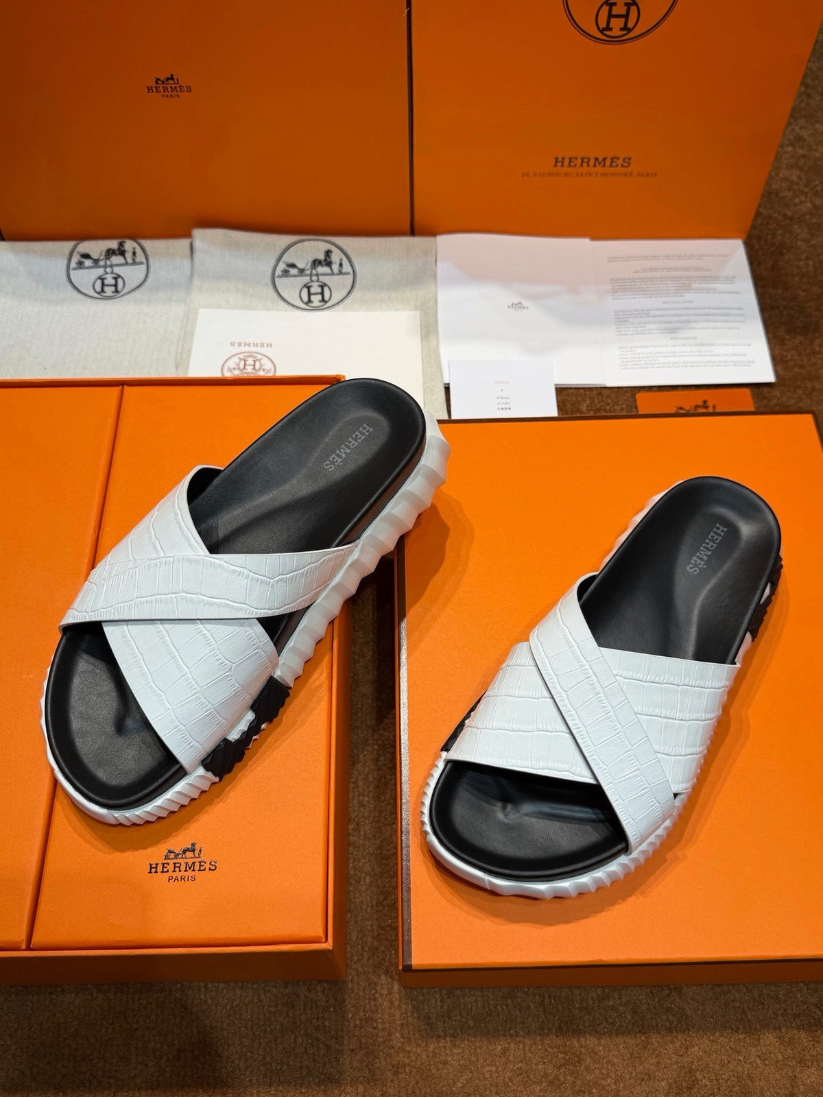 Black Leather Padded Crossover - Men's