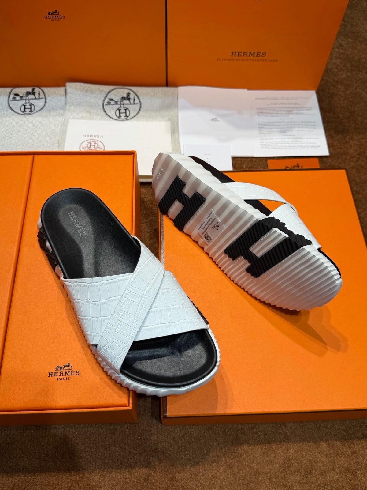 Black Leather Padded Crossover - Men's