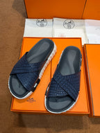 Black Leather Padded Crossover - Men's