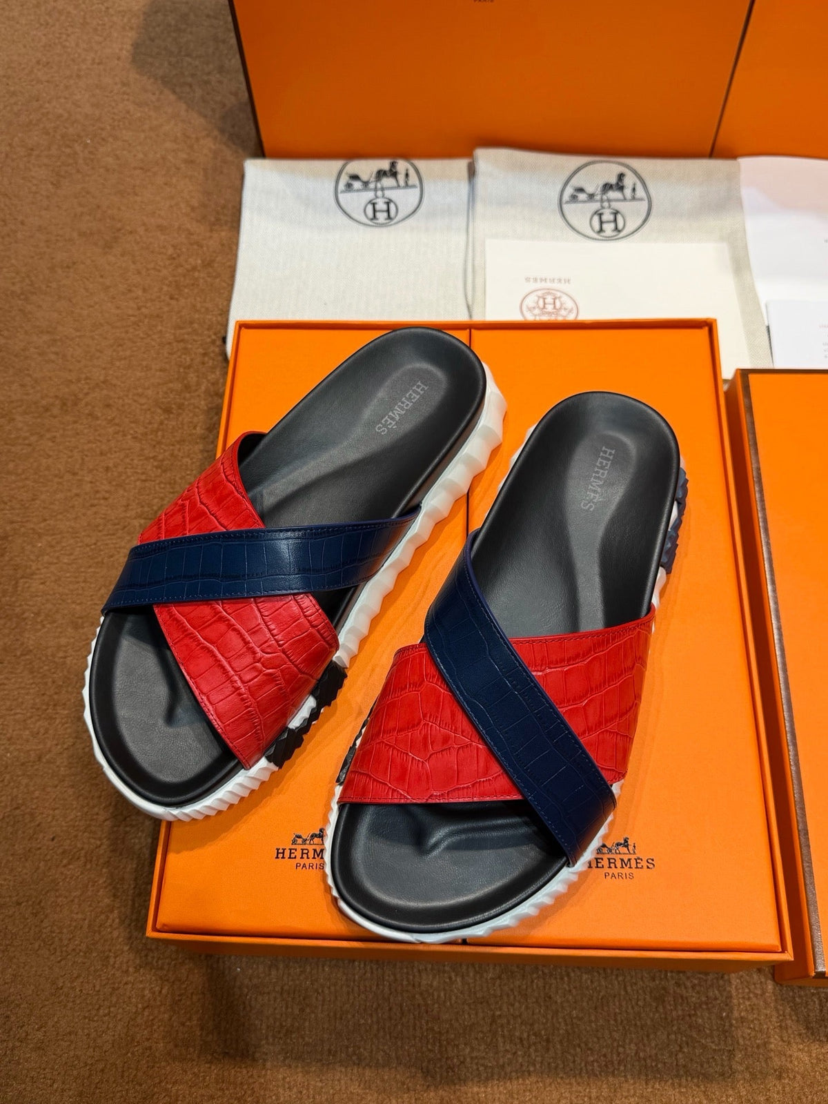 Black Leather Padded Crossover - Men's