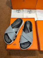 Black Leather Padded Crossover - Men's