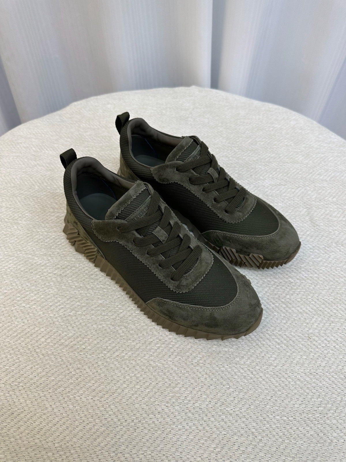 Olive Suede Tonal Runner - Men's