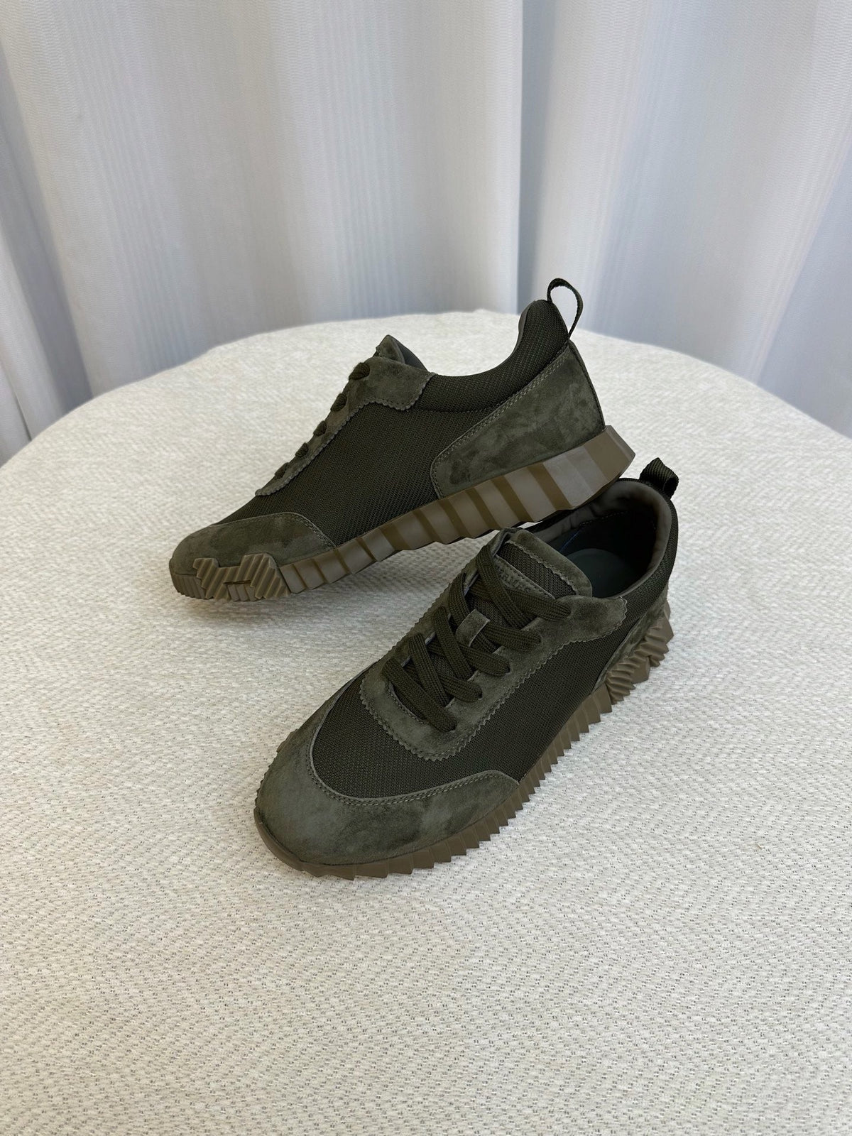 Olive Suede Tonal Runner - Men's