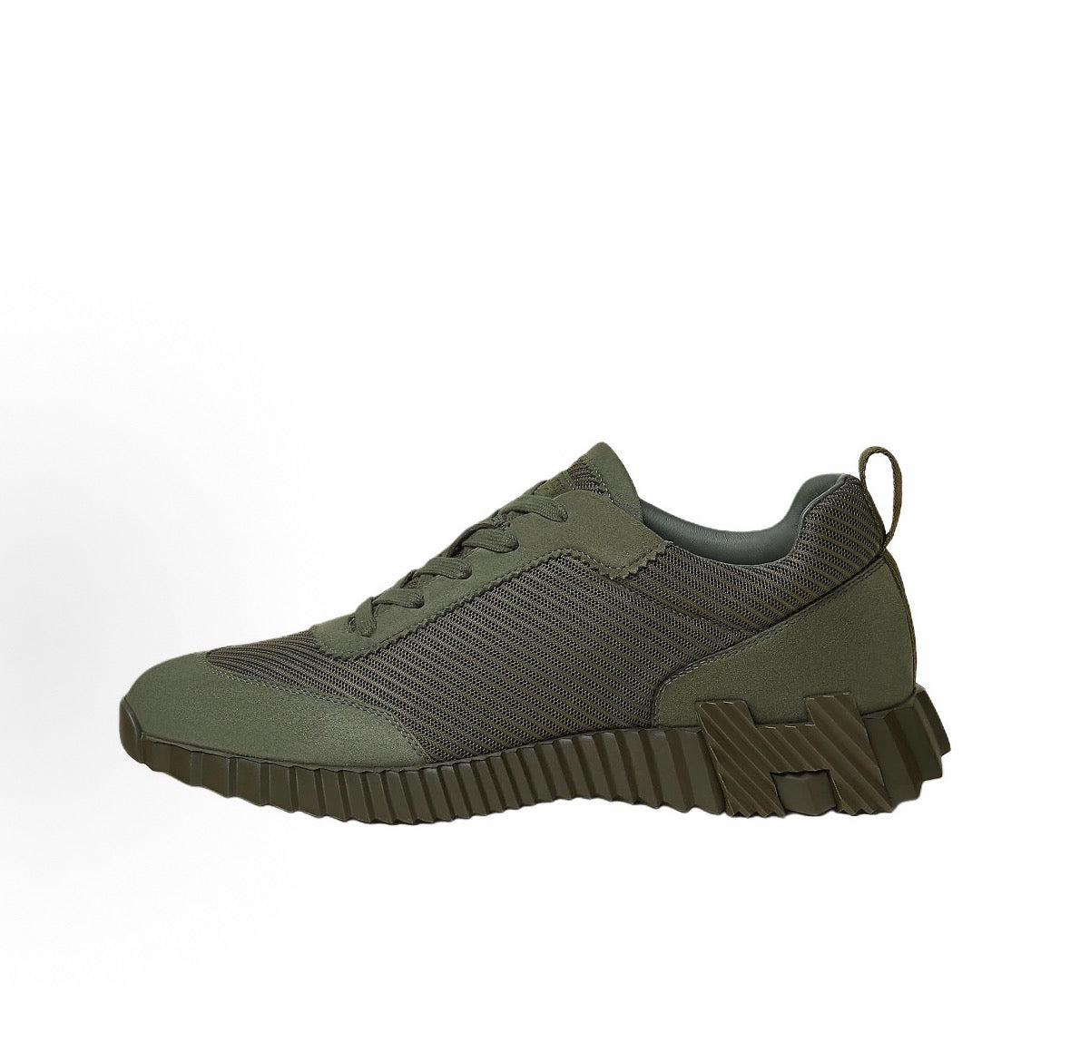 Olive Suede Tonal Runner - Men's