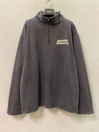 Grey Cotton Logo Half-Zip - Men's