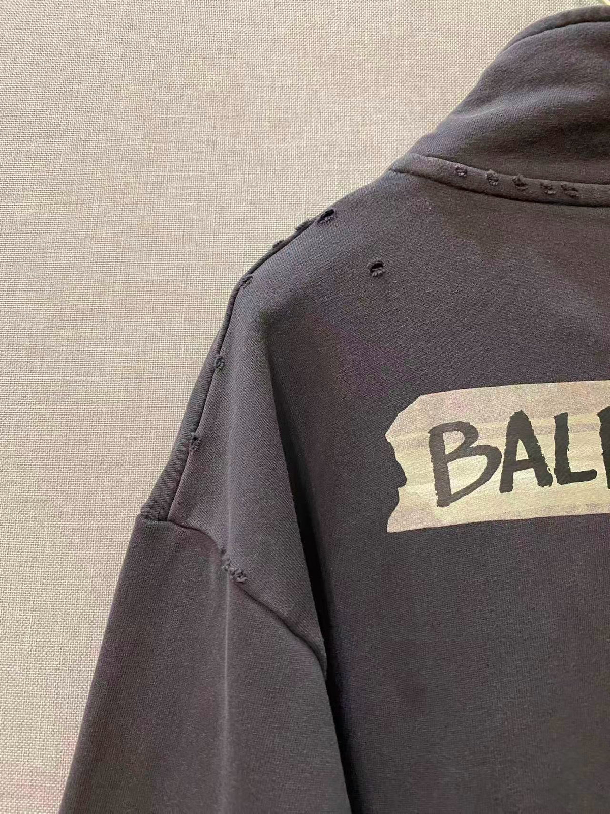 Grey Cotton Logo Half-Zip - Men's