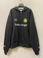 Black Cotton Patch Zip-Through - Men's