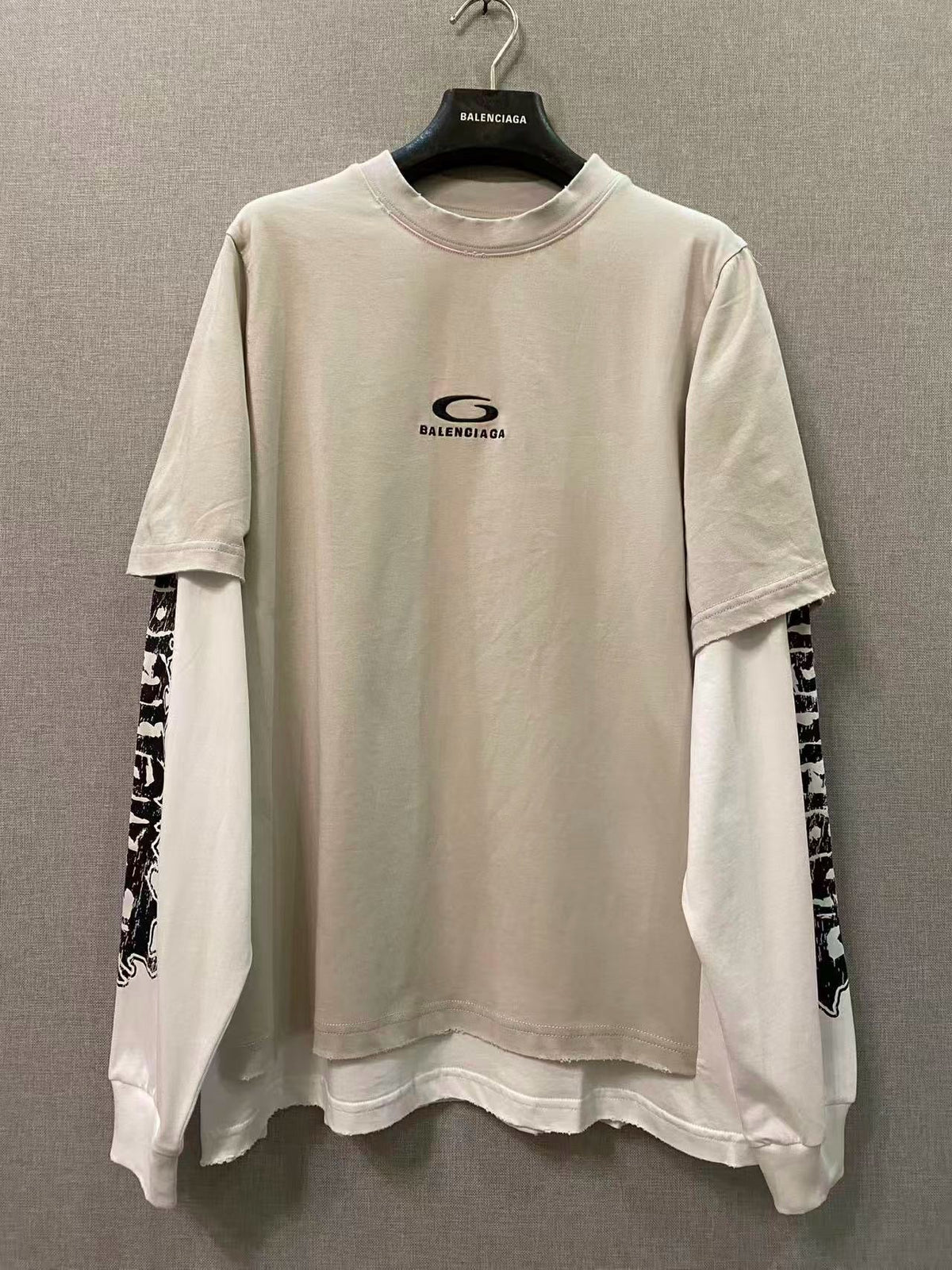 Cream Cotton Layered Long-Sleeve - Men's