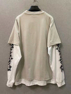 Cream Cotton Layered Long-Sleeve - Men's