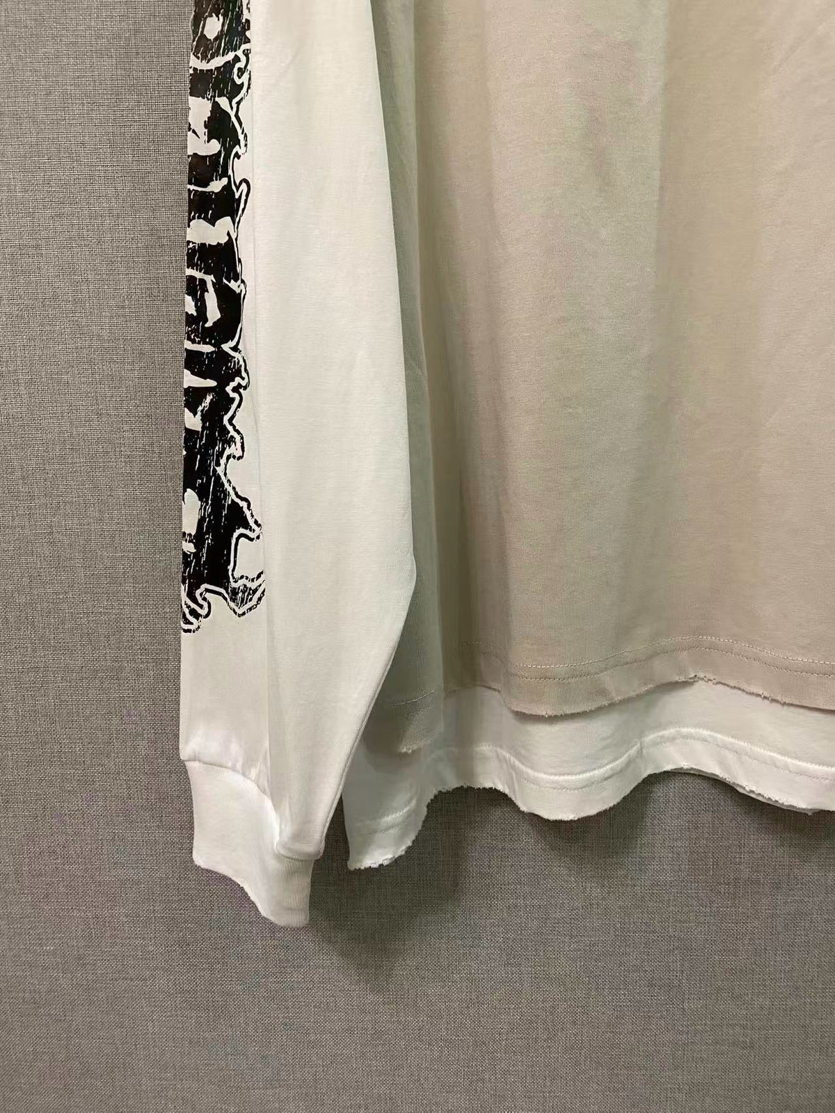 Cream Cotton Layered Long-Sleeve - Men's