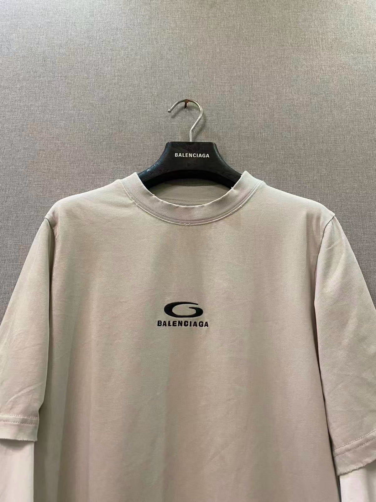 Cream Cotton Layered Long-Sleeve - Men's