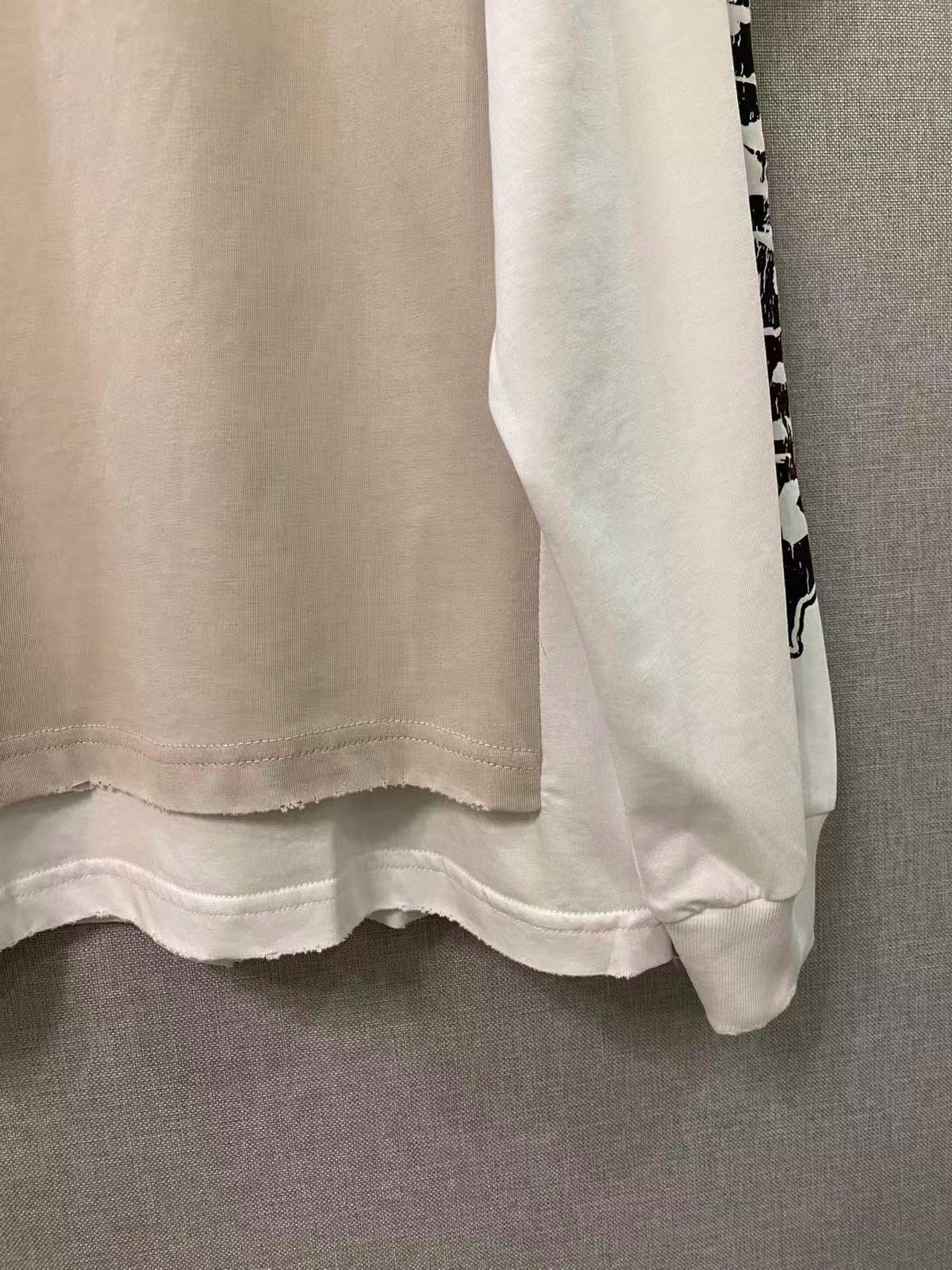Cream Cotton Layered Long-Sleeve - Men's