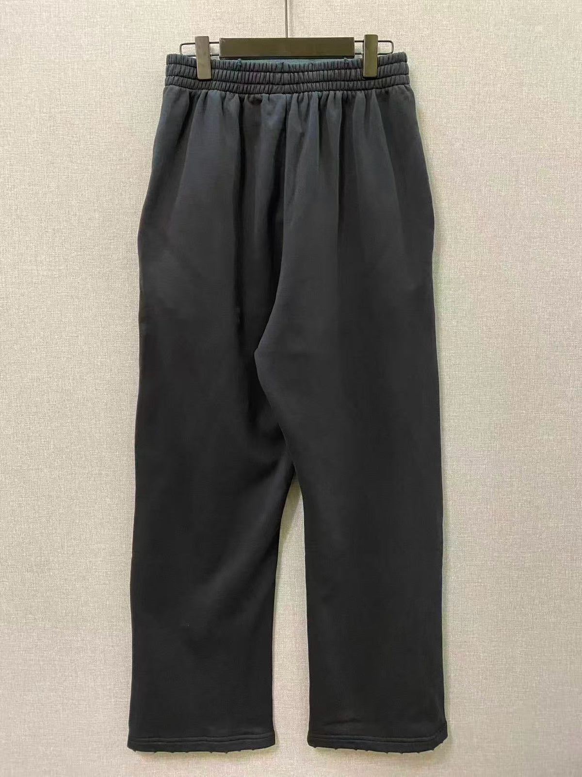 Grey Cotton Text Print Joggers - Men's