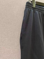 Grey Cotton Text Print Joggers - Men's