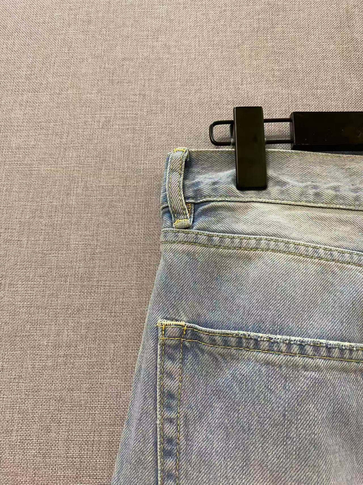 Blue Denim Distressed Wide-Leg - Men's