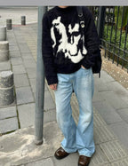 Blue Denim Distressed Wide-Leg - Men's