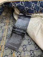 Blue Denim Monogram Jacquard Straight - Women's