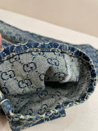 Blue Denim Monogram Jacquard Straight - Women's