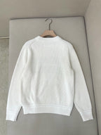Navy Wool Chest Stripe Crewneck - Men's