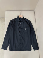 Navy Nylon Logo Long-Sleeve - Men's