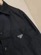 Navy Nylon Logo Long-Sleeve - Men's