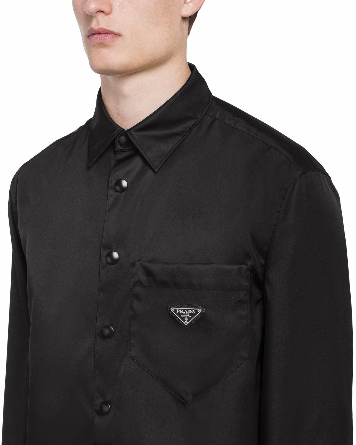 Navy Nylon Logo Long-Sleeve - Men's