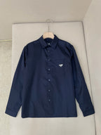 Navy Nylon Logo Long-Sleeve - Men's