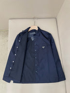 Navy Nylon Logo Long-Sleeve - Men's