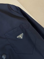 Navy Nylon Logo Long-Sleeve - Men's