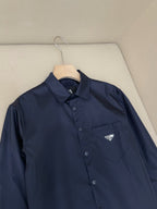 Navy Nylon Logo Long-Sleeve - Men's