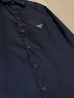 Navy Nylon Logo Long-Sleeve - Men's