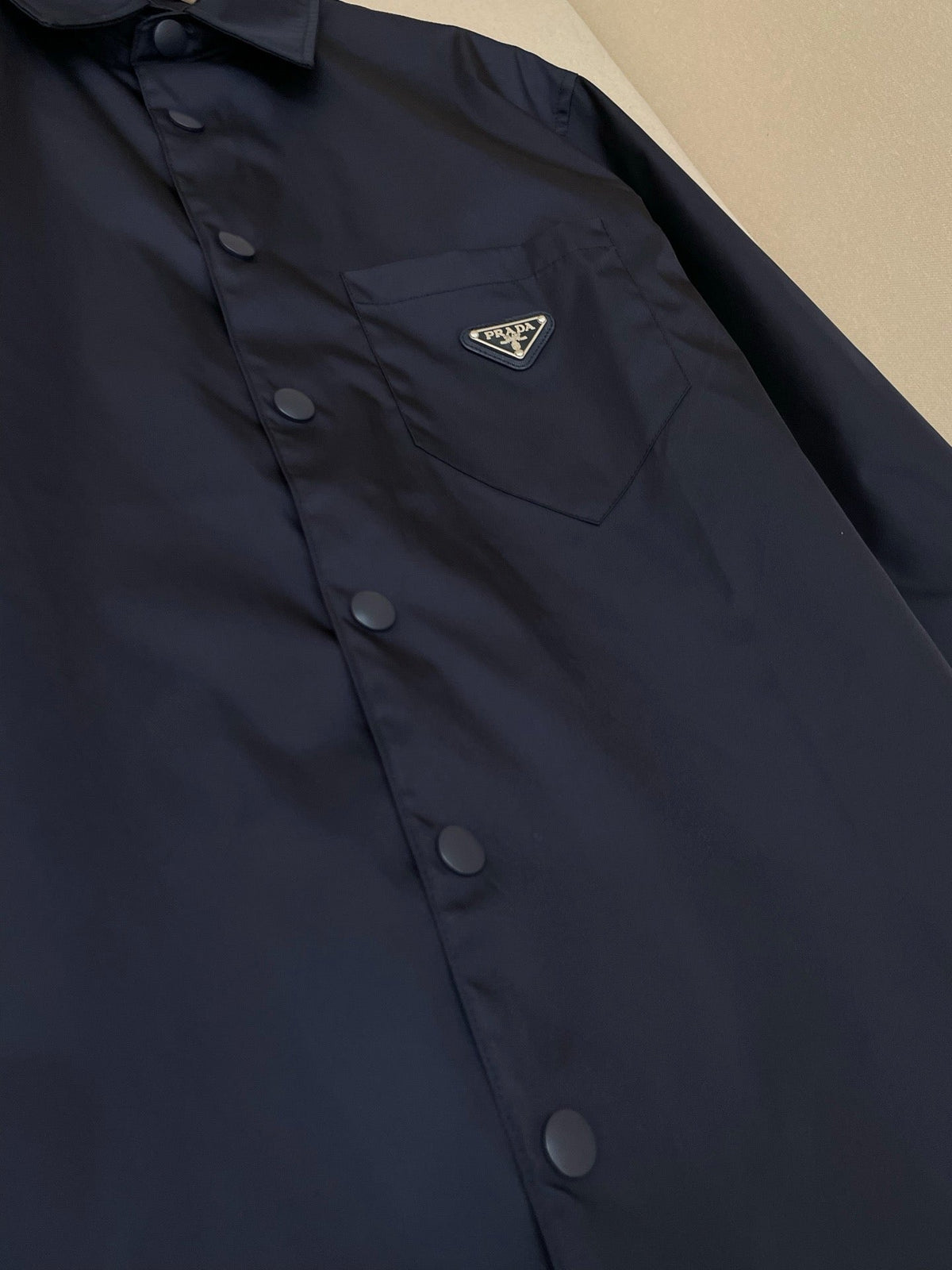 Navy Nylon Logo Long-Sleeve - Men's