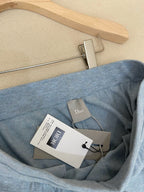 Blue Cotton Side Stripe Wide-Leg - Men's