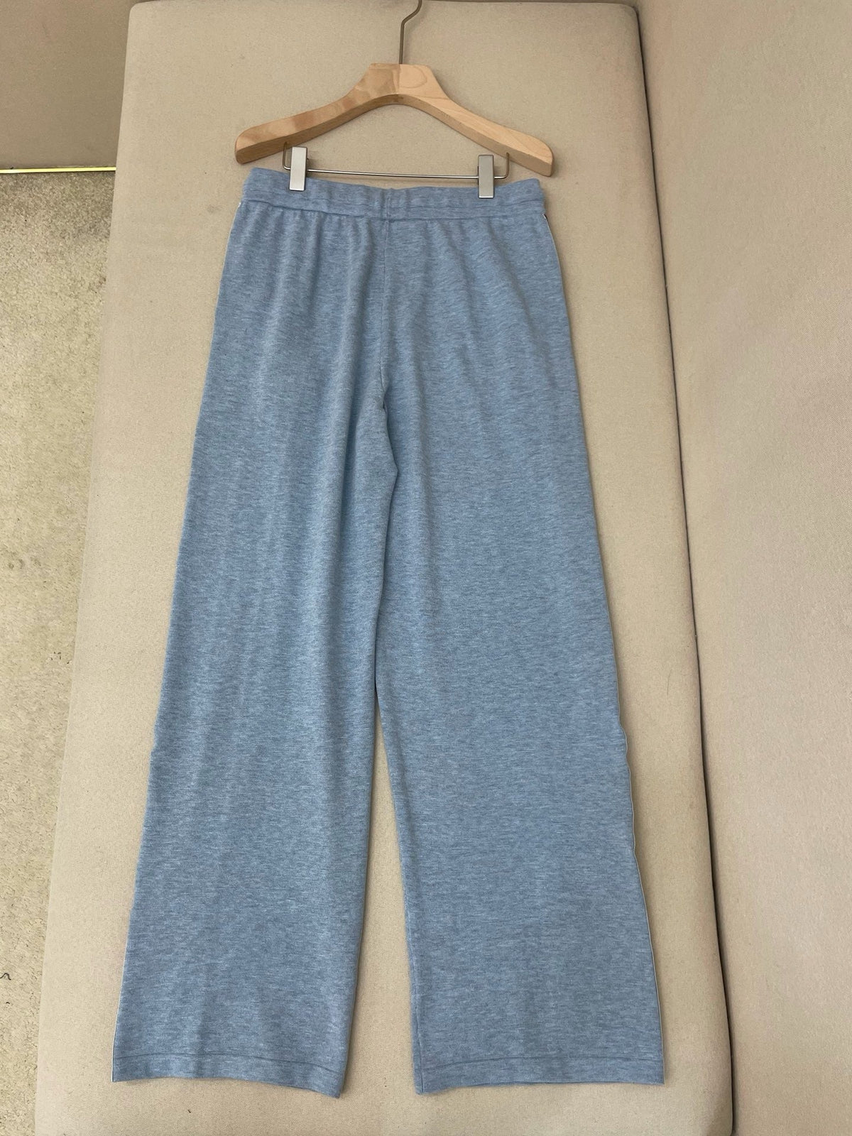 Blue Cotton Side Stripe Wide-Leg - Men's