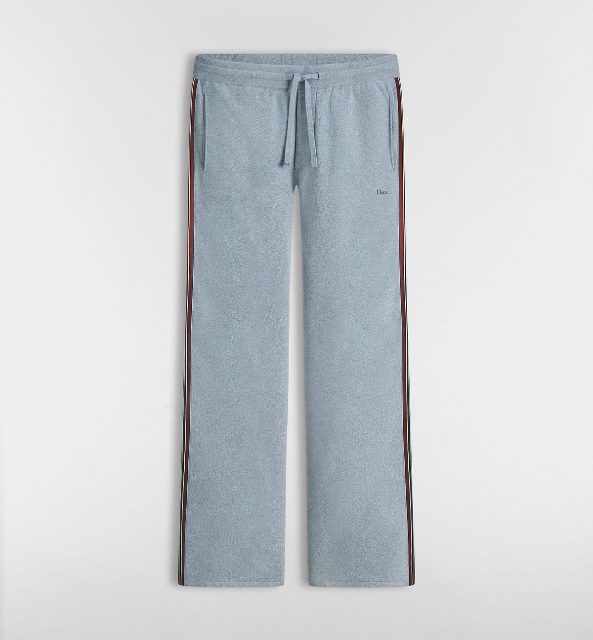 Blue Cotton Side Stripe Wide-Leg - Men's