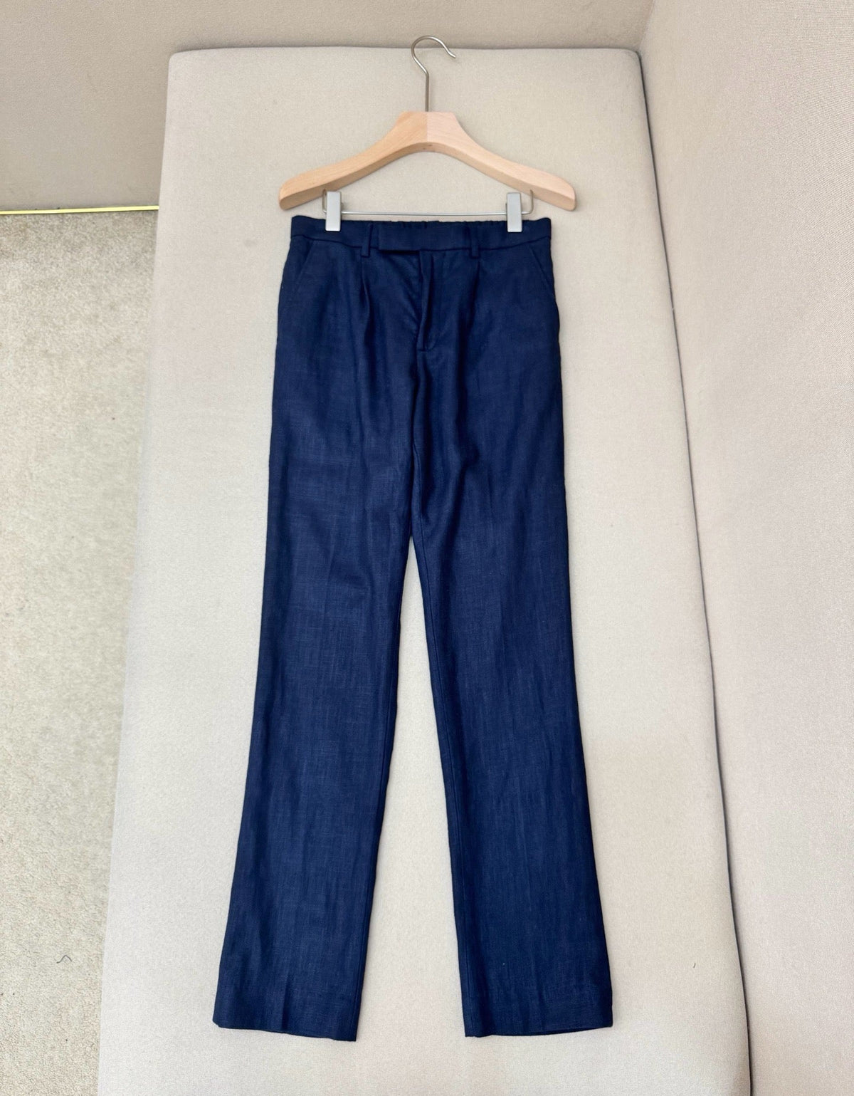 Blue Cotton Plain Straight - Men's