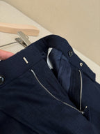 Blue Cotton Plain Straight - Men's