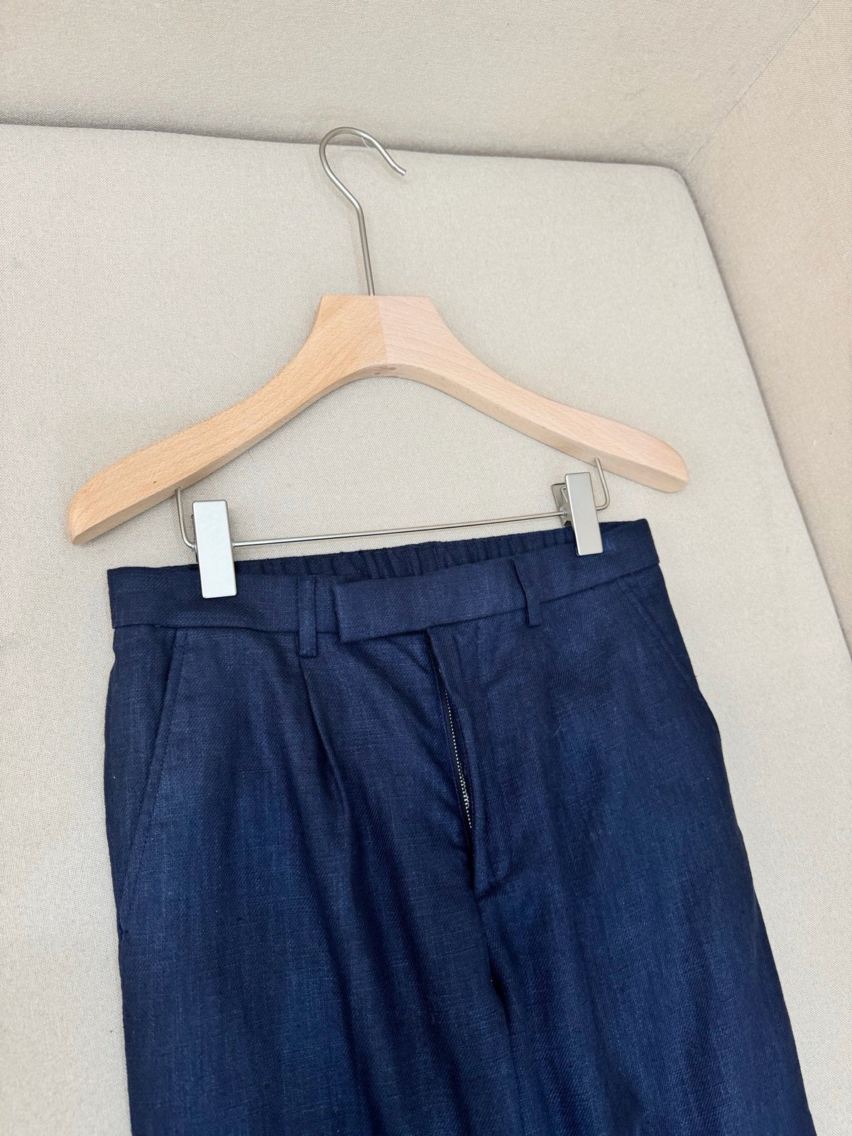 Blue Cotton Plain Straight - Men's