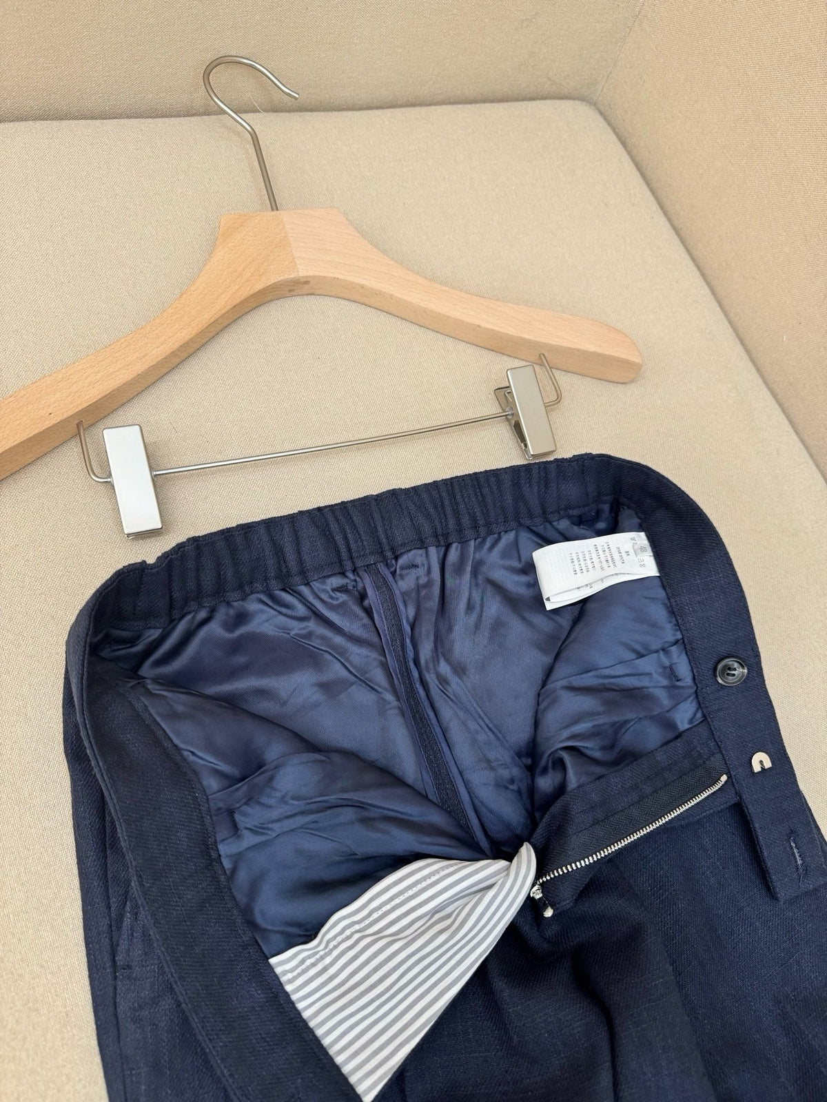 Blue Cotton Plain Straight - Men's