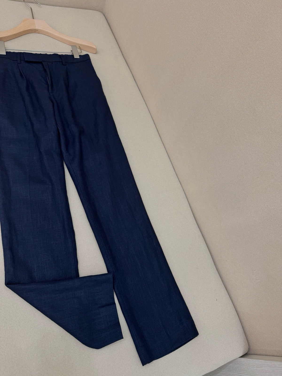 Blue Cotton Plain Straight - Men's