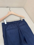 Blue Cotton Plain Straight - Men's