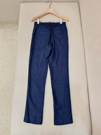 Blue Cotton Plain Straight - Men's