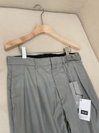 Grey Wool Plain Wide-Leg - Men's