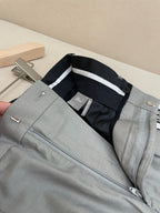 Grey Wool Plain Wide-Leg - Men's
