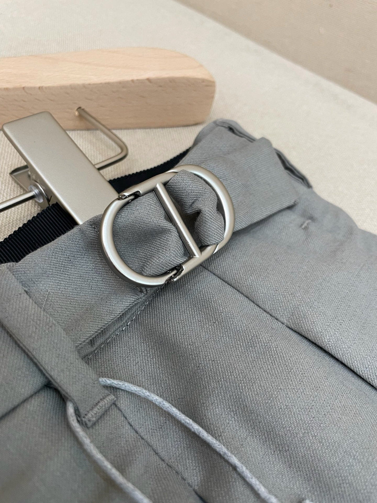 Grey Wool Plain Wide-Leg - Men's
