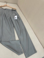 Grey Wool Plain Wide-Leg - Men's