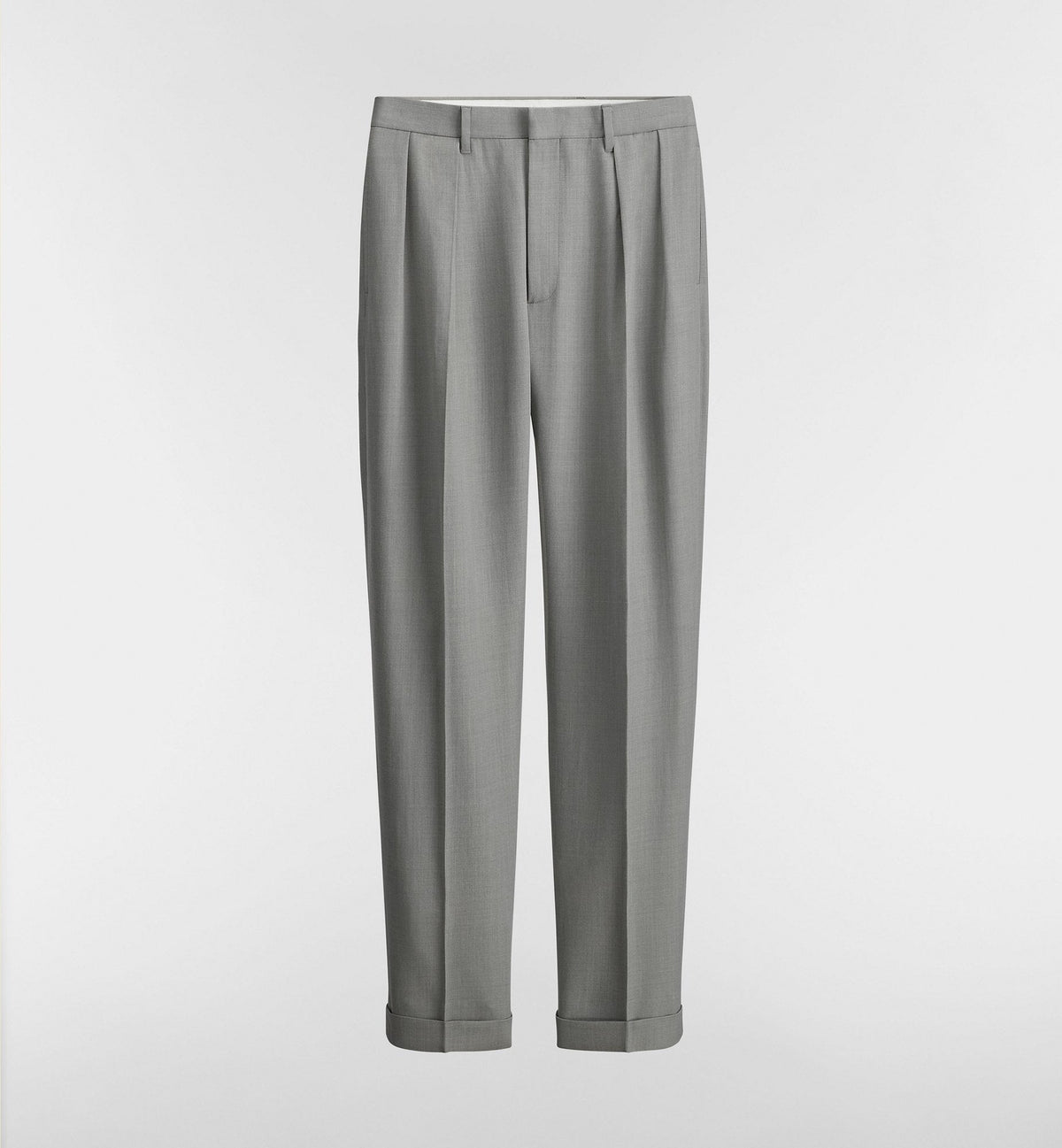 Grey Wool Plain Wide-Leg - Men's