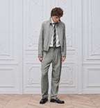 Grey Wool Plain Wide-Leg - Men's