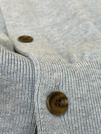 Blue Wool Plain Cardigan - Men's